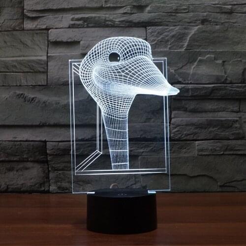 Usb Novel Strange Ostrich Led NightlightColorful Atmosphere Table Usb 3d Lamp Manufacturer Powerbank Led Night Light