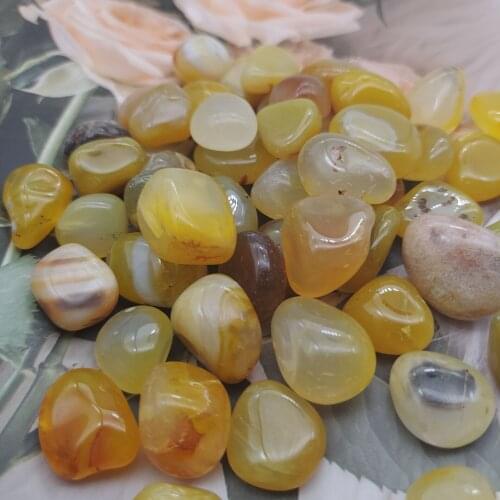 Yellow Jade tumbled stone natural crystal mineral Irregular polishing bead for Chakra garden home decoration accessori