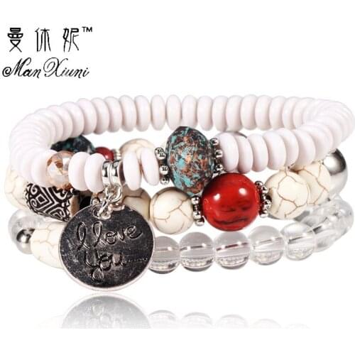 3-4pcs/set Fashion High Quality Boho Bracelets & Bangles Women Beaded Bracelet With Colorful Gem Long Wrap Bracelet for Women