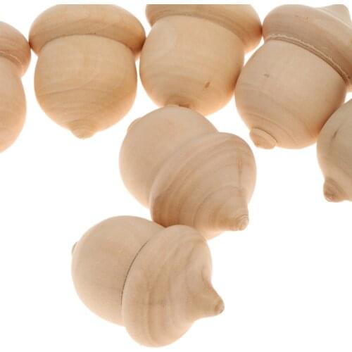 10pcs Novelty Waldorf Acorns DIY Unfinished Wood Craft Wedding Decoration