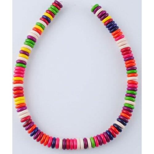 12x3mm Multicolor Turquoises Howlite Rondelle Beads fit Round Cameo Earring Accessories Handmade Decoration Craft 15.5" QG3127