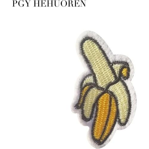 PGY 5PCS Fruits Embroidered Patches Kid Clothes T-shirt Coat Banana Patch for Clothing Cartoon Cute High Quality Diy Sticker for