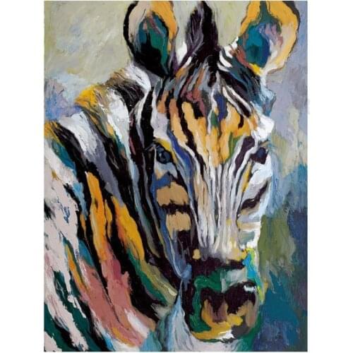 Hand Painted Abstract Zebra Pictures Canvas Oil Painting on Modern Wall Art Picture for Living Room Home Decoration
