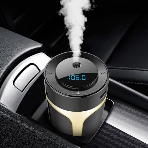 Car Air Humidifier Freshener USB Car Charger LED Display Bluetooth 5 MP3 S10