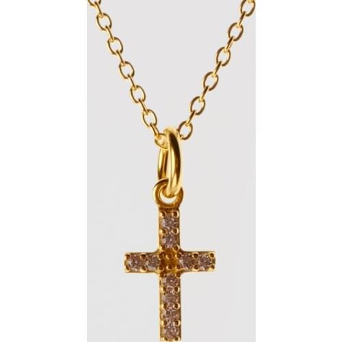 Amorita boutique silver925 cross with cz collarbone chain necklace