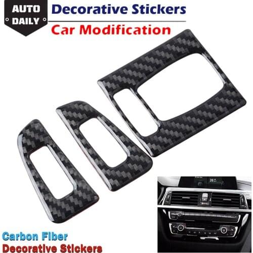 Central Control Air Condition Vent Trim Carbon Fiber Stickers Decorative Stickers Fit For BMW 3 Series F30 13-15,GT F34 13-17