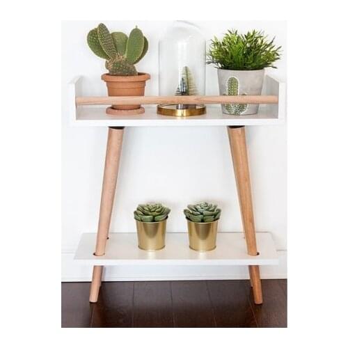 Wooden Roma Style Flower Stand, Shelf, Rack, Double Layer High Quality Hand Made Product Easy Assembly Height 66 Cm Width 60 Cm