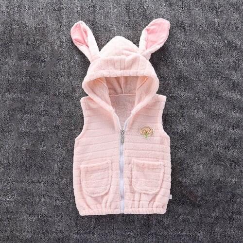 2019 New Baby Sleeveless Hooded Wool Vest Jacket for Girls Boys Solid Tops Coat Kids Warm Cashmere Vest Outwear Clothes