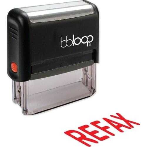 BBloop "REFAX" Bold Self-Inking Stamp, Rectangular, Laser Engraved, RED