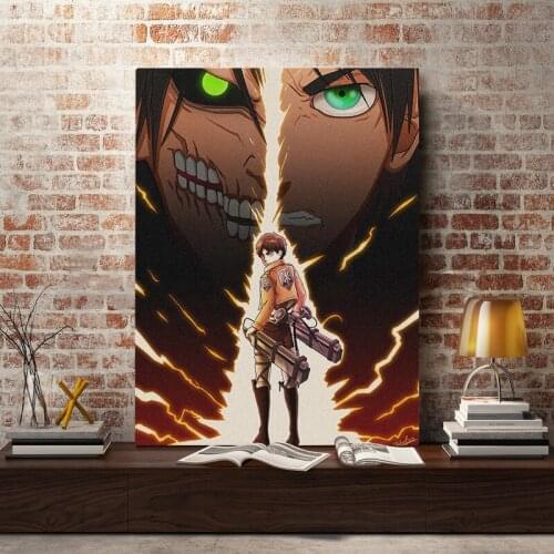 Canvas Modern Picture Anime Home Decor Painting Eren Jaeger Attack On Titan Wall Art Prints Poster Modular No Frame Living Room
