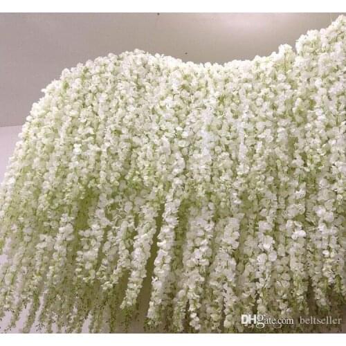Simulation Wisteria Rattan Artificial Silk Flower Vines Home Wall Hanging Garland Wedding Arch Decoration Shooting Props