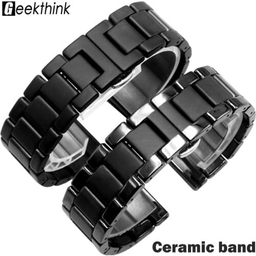 20mm 22mm 24mm Luxury Ceramic band For Samsung galaxy 3 watch 46mm 42mm gear s3 Strap active 2 40 44mm Smart Watch ceramic strap