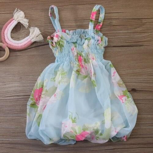 Lovely Summer New Newborn Ball Gown Slim Dress Soft Cotton Elastic Flower Sundress Clothing Sweet Baby Girls Dress
