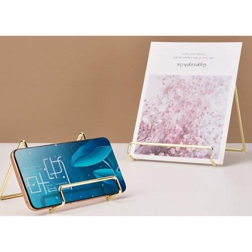 INS Simple Golden Wall Mobile Phone Bracket Storage Bracket Multi-Film Magazine Photo Frame Display Bracket Storage Supplies