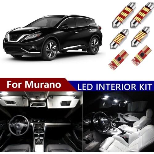 14Pcs White Car Led Interior Light Kit For Nissan Murano 2009-2015 Map Dome Trunk License Plate Lamp No Error