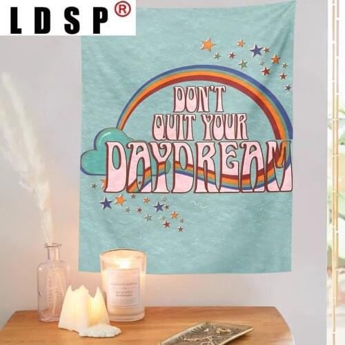 LDSP Retro Rainbow Cartoon Tapestry Wall Hanging Carpet Beach Towel Background Cloth Blanket Mats Art Bedroom Dorm Home Decor