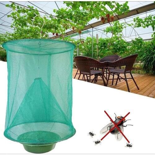 1PCS Pest Control Reusable Hanging Fly Catcher Killer Rain-proof Flies Fly trap Cage Net Trap Home Garden Outdoor supplies