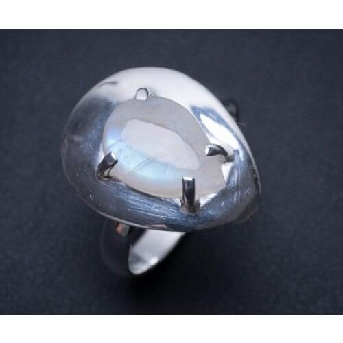 Natural Rainbow Moonstone Handmade Mexican 925 Sterling Silver Ring, US Size 9.75 S2401