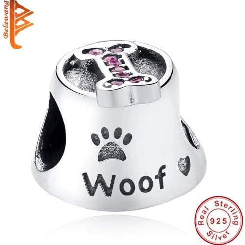 New Brand DIY 925 Sterling Silver Dog bones Crystal Charm Beads fit Original Bracelet For Women Original Jewelry