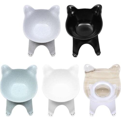 Single Raised Dog Cat Bowl 15°Tilted Non-slip Pet Puppy Kitten Food Water Feeder