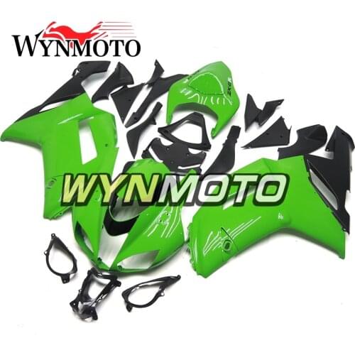 Complete ABS Injection Fairings For Kawasaki ZX-6R ZX6R 636 2007 2008 Motorbike Cowlings Green Black Body Frames