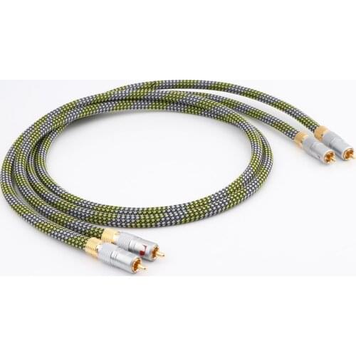 QED Signature Silver-plated Hifi RCA Cable Hi-end RCA Male to RCA Male Cable With Gold-plated RCA Connect