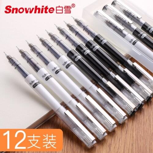 SNOWHITE X88 Nude Color Roller Pen Full Needle Type Quick Dry Black 0.5mm 0.38mm Cute Stationary Gel Pen Set