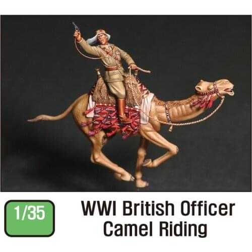 Assembly Unpainted Scale 1/35 officer sit with Camel Riding Historical toy Resin Model Miniature Kit
