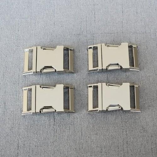 20 Pieces 20mm Silver Metal Quick Side Release Buckles for Webbing Tactical Belt Dog Collar DIY Outdoor Luggage Accessories