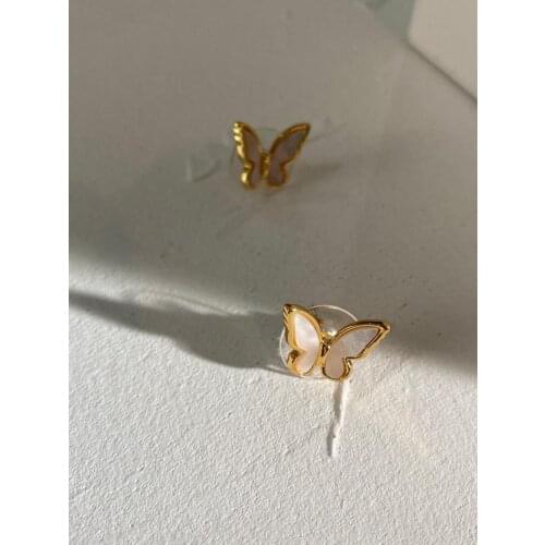 RISPADA Premium natural fritillary butterfly stud earrings