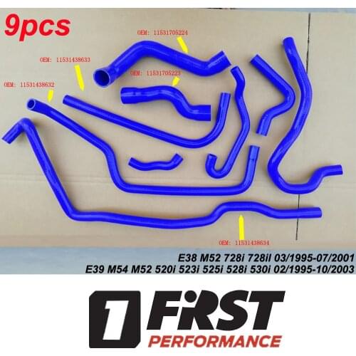 SILICONE COOLANT RADIATOR HEATER HOSE FOR BMW E38 M52 ENGINE 728i 728il E39 M54 M52 520i 523i 525i 528i 530i