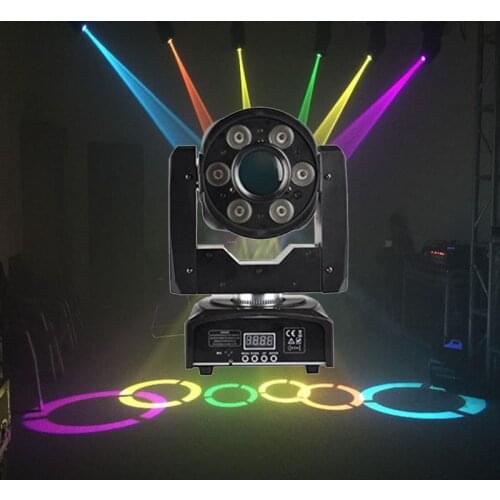 Led Beam Wash Moving Head Light 30W White LED Spot Mix 6x8w Quad-Color Led Wash Lamp DJ RGBW Effect Light Disco Stage Lighting