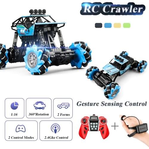 616A 1/16 RC Stunt Car 4WD 2.4GHz Off-Road RC Crawler Dual Watch Induction Gesture Control Drift RC Racing Car for Kids Adults