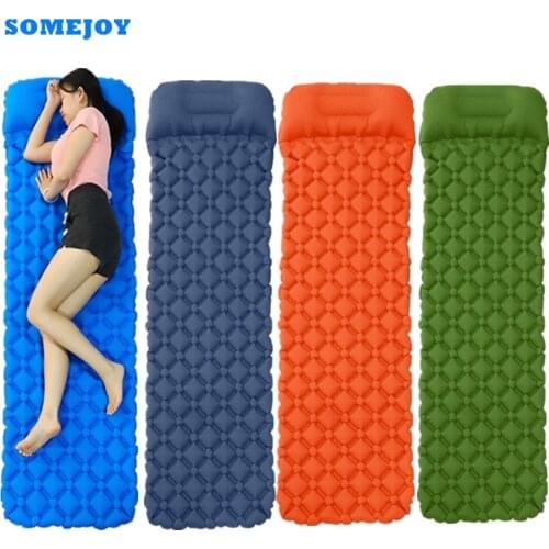 Camping Sleeping Pad Inflatable Air Mattresses Outdoor Mat Furniture Bed Ultralight Cushion Pillow Hiking Trekking