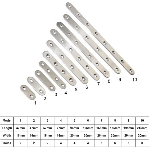 Stainless Steel Corner Code Straight Bracket Fixed Furniture Repair Connector Multisize Thick Angle Code with Screws