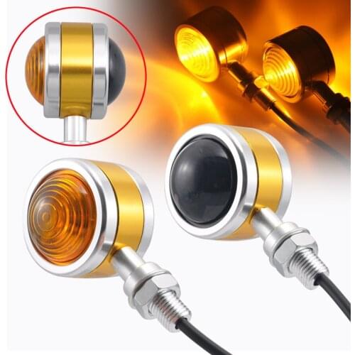 Motorcycle Turn Signal Lights Round Double Lens LED Turn Signal Blinker Amber Indicator For Harley Honda Suzuki Cafe Racer
