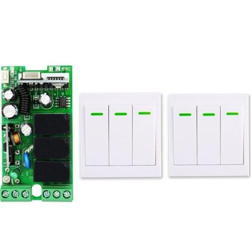 Universal Wireless Remote AC110V 220V 3CH Wall switch and remote controller Garage/LED/Light/Fan/Home appliance Control switch