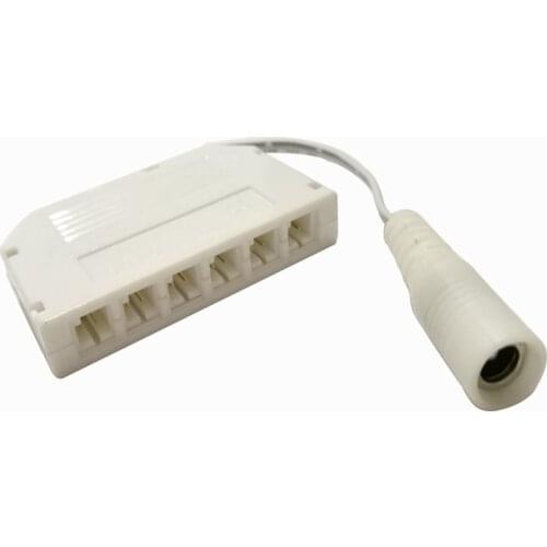 12V DC input, 6pcs 12V European standard 2pin ports output led connectors for led bar light Cabinet light