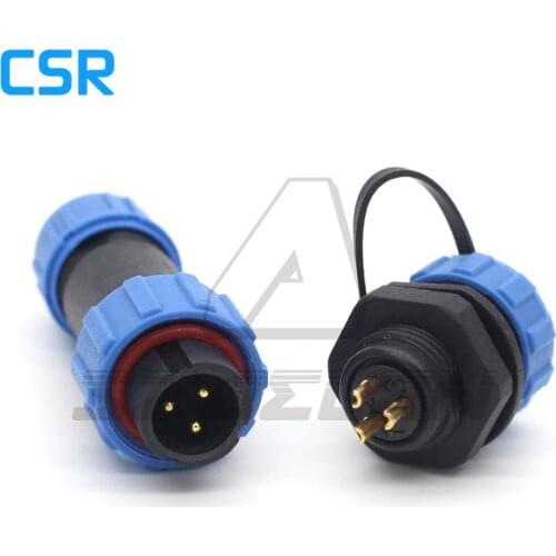 SP13 waterproof and dustproof connector 2/3/4/5/6/7/9pin plug socket, power cable connectors, electrical connectors 2 pin IP68