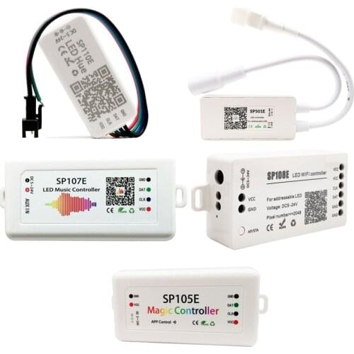 WS2812b Controller SP105E SP107E SP108E SP110E SP501E Light Adjustment Suitable For WS2812 WS2815 LED Smart Lights With DC5-24V