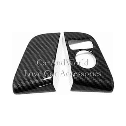 Carbon Fibre Parts Door Armrest Rear View Mirror Adjust Control Button Frame Trim For Nissan Qashqai J11 2019 Car Accessories