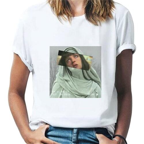 Women Vouge T-shirt Punk Girl Harajuku Print O-Neck Short Sleeve T Shirt Summer Simple Top Casual Clothing Top 2021