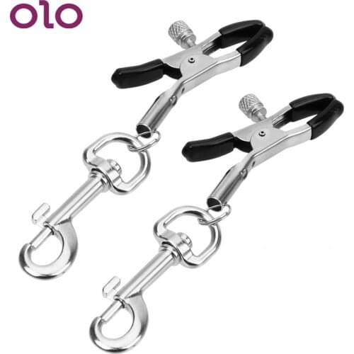 OLO 1 Pair Nipple Clamps Nipple Stimulator Metal Clips Sexy Breast Clamp Female Orgasm Sex Toy for Couples Teaser Games