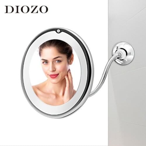 10x Magnification Lighted Makeup Mirror Wall Mounted Adjustable Vanity Mirror With Lights Rotating Portable Suction Cup Mirror
