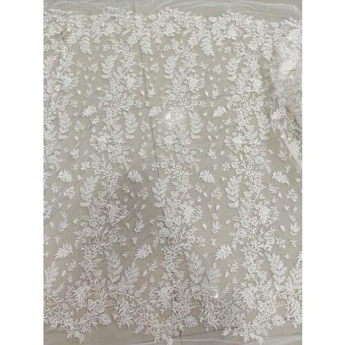 15 Yard/ Lot Seuqins and Beads Lace Fabric 135cm Width Dress Lace Fabric Bridal Lace Fabric Sequins Beads Lace Fabric