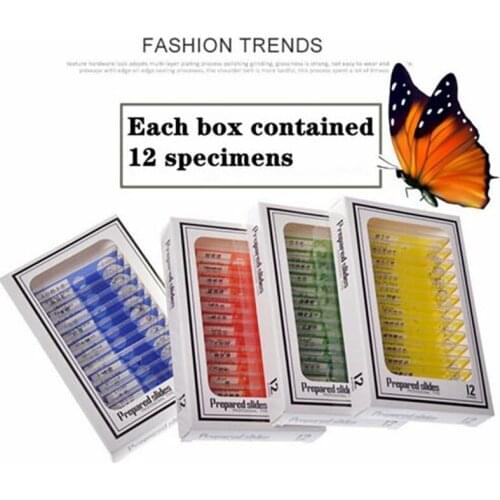 48Pcs Prepared Plastic Microscope Slides Biological Prepared Microscope Specimen Slide For Children Student Enlighten Education
