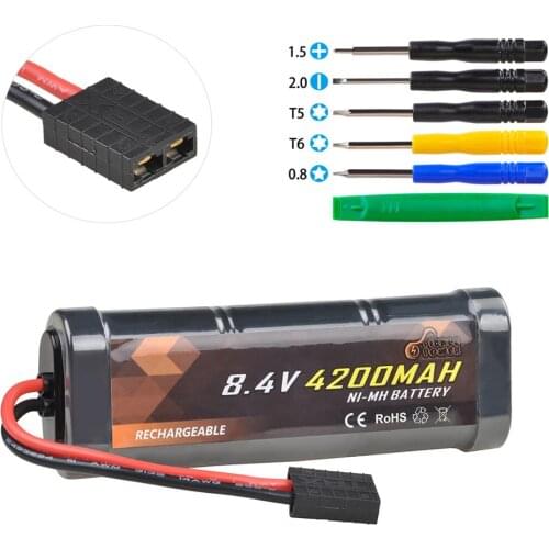 8.4V 4200mAh 7-Cell Ni-Mh Hump Battery Pack with Traxxas Connector for RC Cars, RC Truck and RC Boat