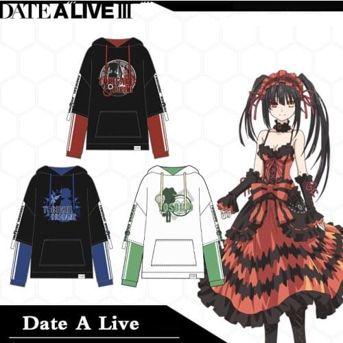 Anime Date A Live Cosplay Hooded Tokisaki Kurumi Costumes Himekawa Yoshino Long Sleeve Coat Unisex Outwear Pullover Top