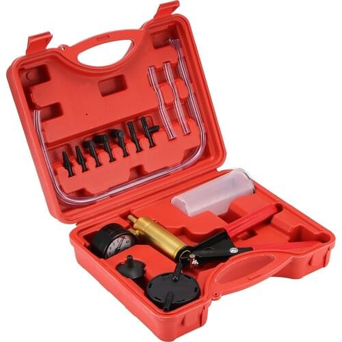 Car automotive Self Kit Brake Bleeder Screw Adapter Carrying Case Multifunctional Hand Held Brake Bleeder Tester Set Vacuum Pump