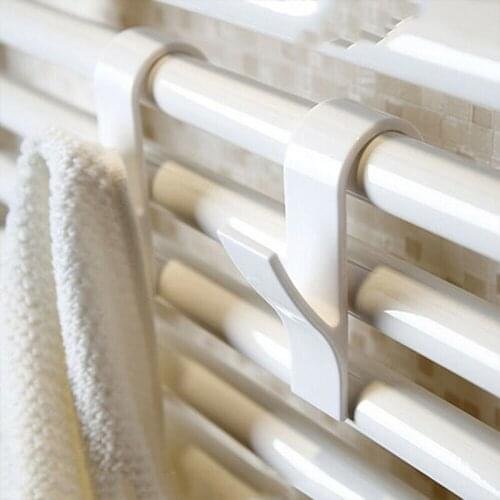 White High Quality Hanger For Heated Towel Radiator Rail Clothes Hanger Bath Hook Holder Plegable Scarf Hanger Accessories